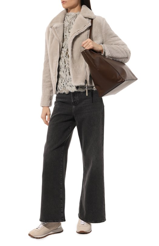 Шуба из овчины Brunello Cucinelli MPMFS2744 Бежевый  MPMFS2744 Фото 2