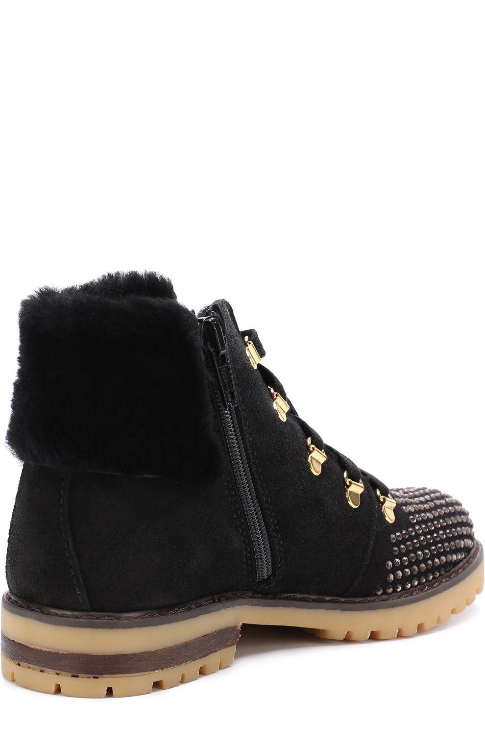 Ботинки со стразами и отделкой MONNALISA, арт. 8C0006M,  фото 3