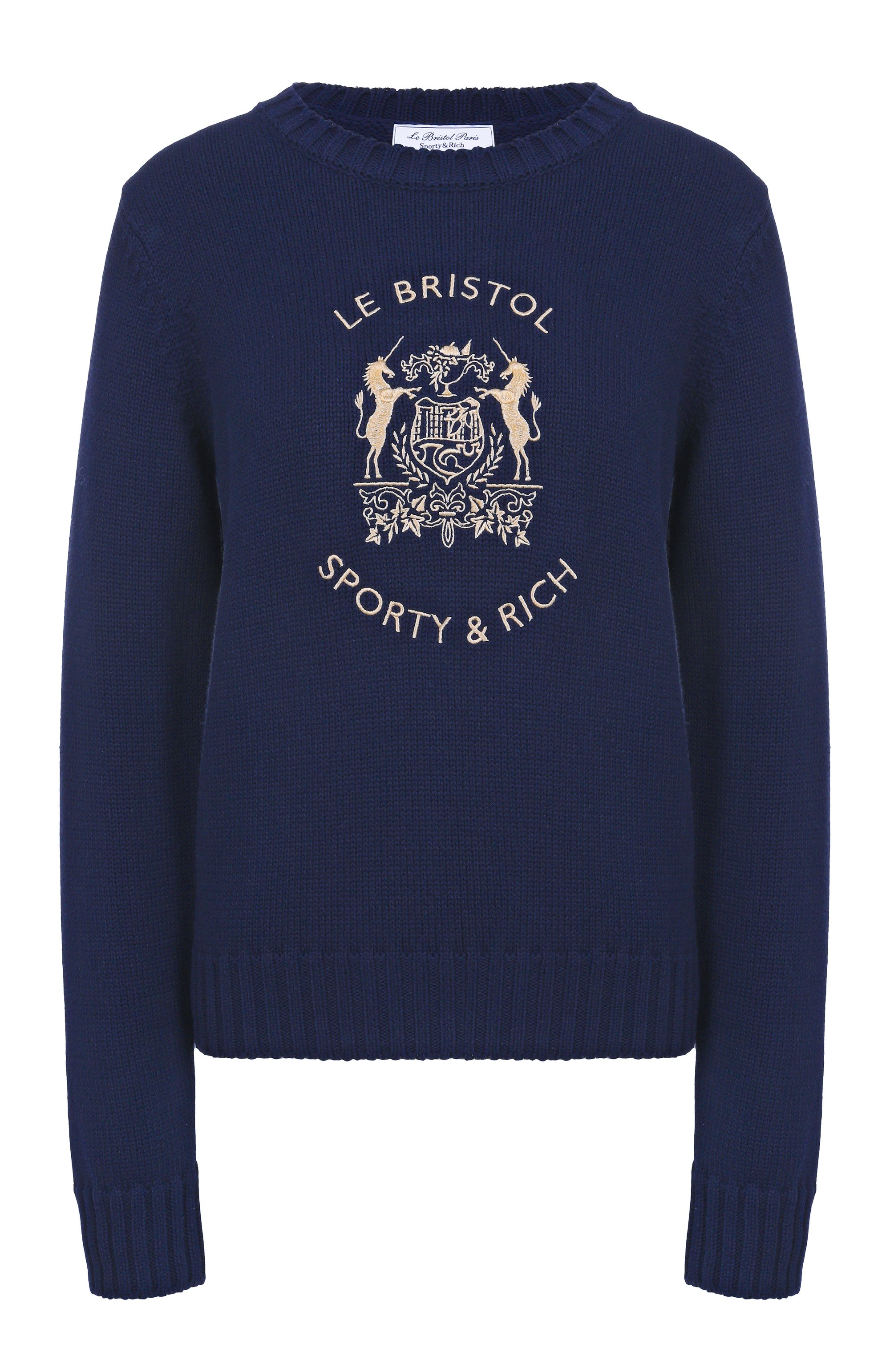 Хлопковый пуловер sporty & rich x le bristol paris SPORTY AND RICH, арт. WS065517621BL32, фото 1