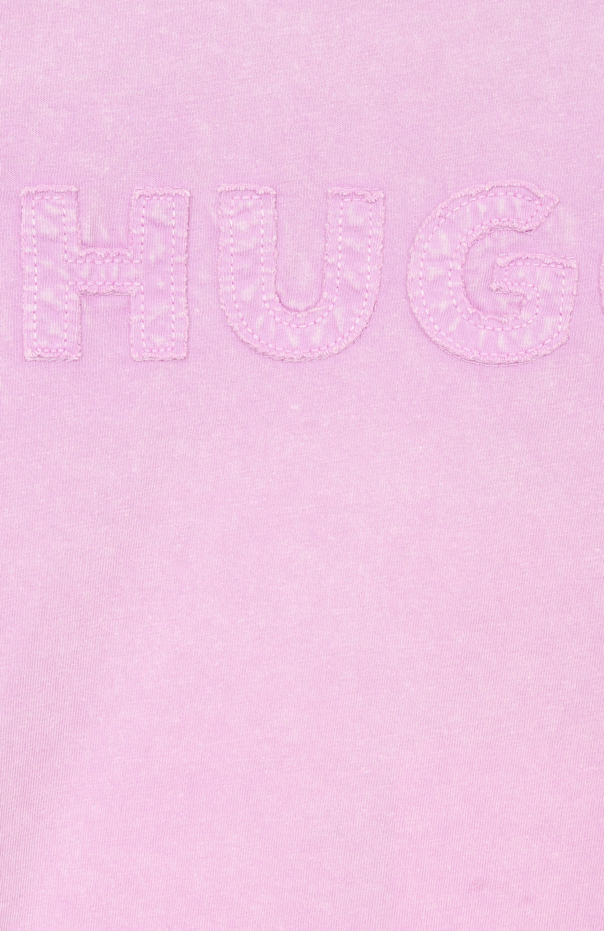 Хлопковая футболка HUGO розового цвета по цене 7715 руб., арт. G00497, фото 3 Хлопковая футболка HUGO, арт. G00497, фото 3