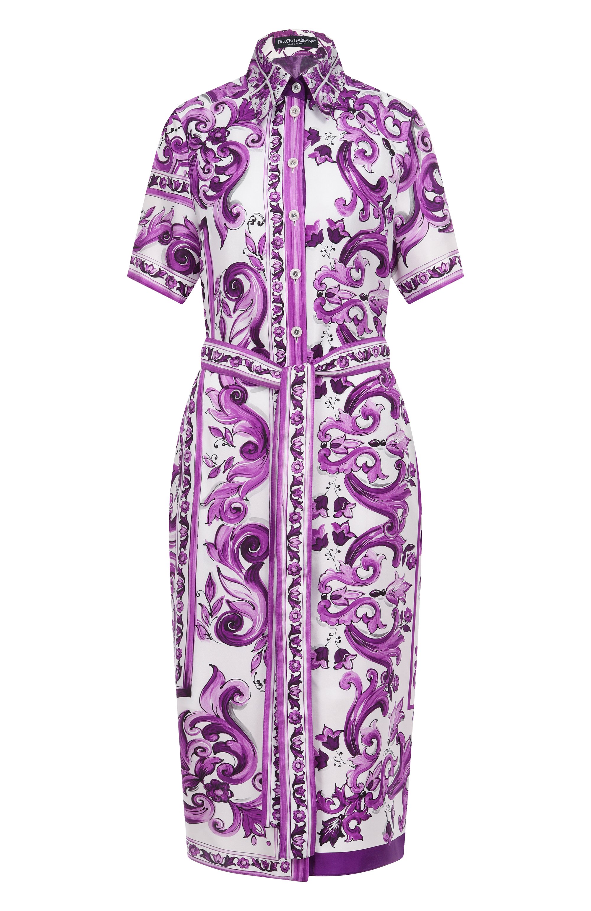 Шелковое платье DOLCE & GABBANA фиолетового цвета по цене 323500 руб., арт. F6JICT/HI1Y7, фото 1 Шелковое платье DOLCE & GABBANA, арт. F6JICT/HI1Y7, фото 1