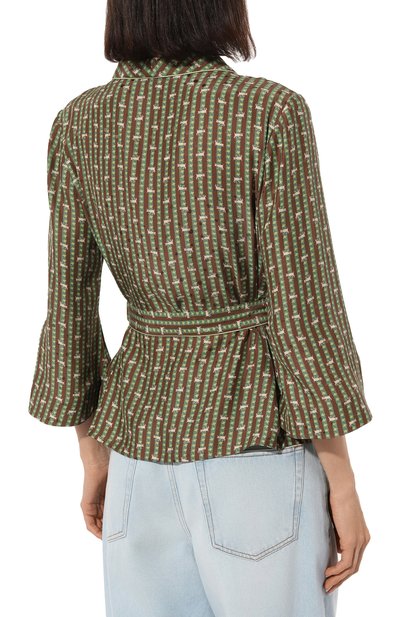 Шелковая рубашка ULYANA SERGEENKO разноцветного цвета по цене 144000 руб., арт. CMA003SS22Ornella (4544т21), фото 4 Шелковая рубашка ULYANA SERGEENKO, арт. CMA003SS22Ornella (4544т21), фото 4