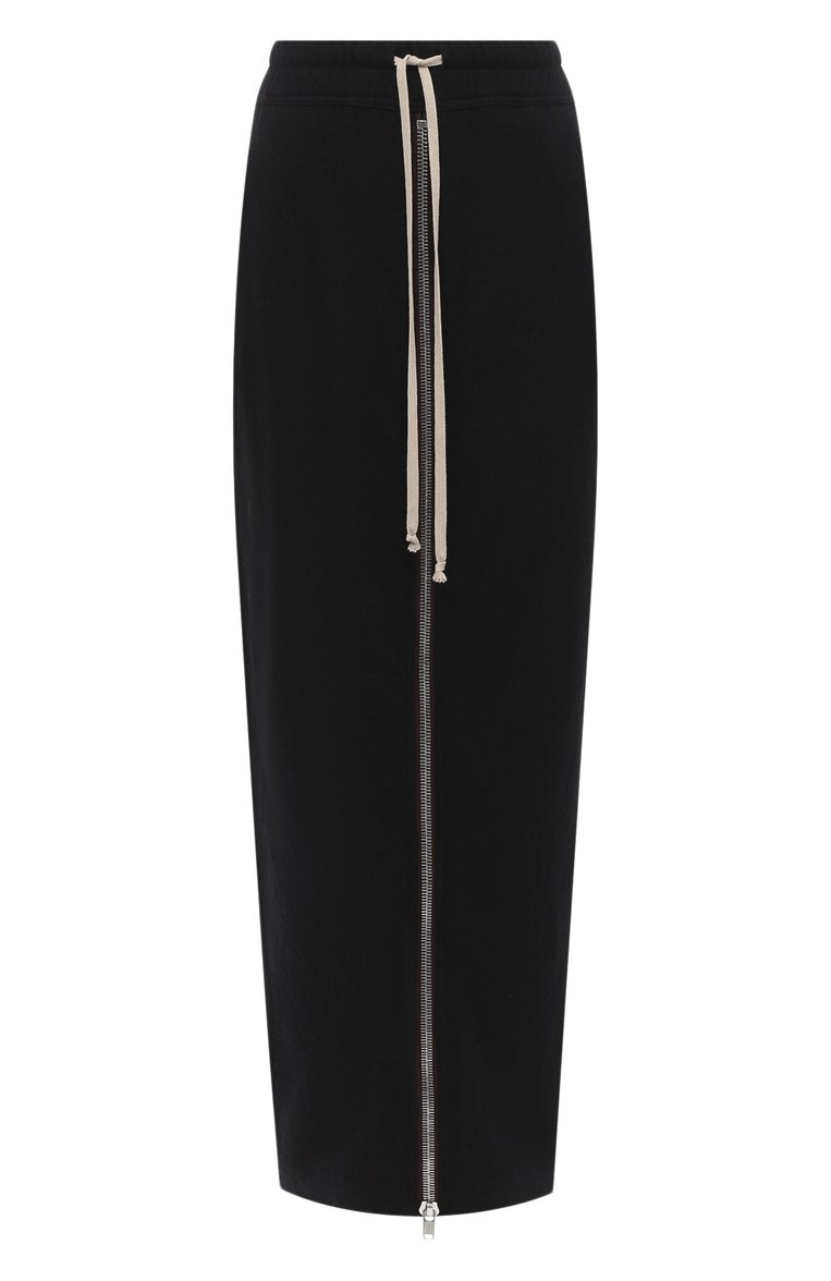 Женская юбка из хлопка и шерсти RICK OWENS черного цвета, арт. RP20F2331/WCF | Фото 1 (Материал внешний: Шерсть, Хлопок; Длина Ж (юбки, платья, шорты): Макси; Женское Кросс-КТ: Юбка-одежда; Стили: Кэжуэл)