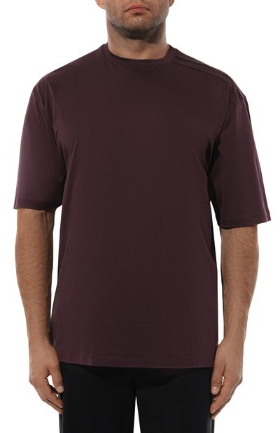 Хлопковая футболка ZILLI бордового цвета по цене 73900 руб., арт. TSR001M0110VFST00/66, фото 3 Хлопковая футболка ZILLI, арт. TSR001M0110VFST00/66, фото 3