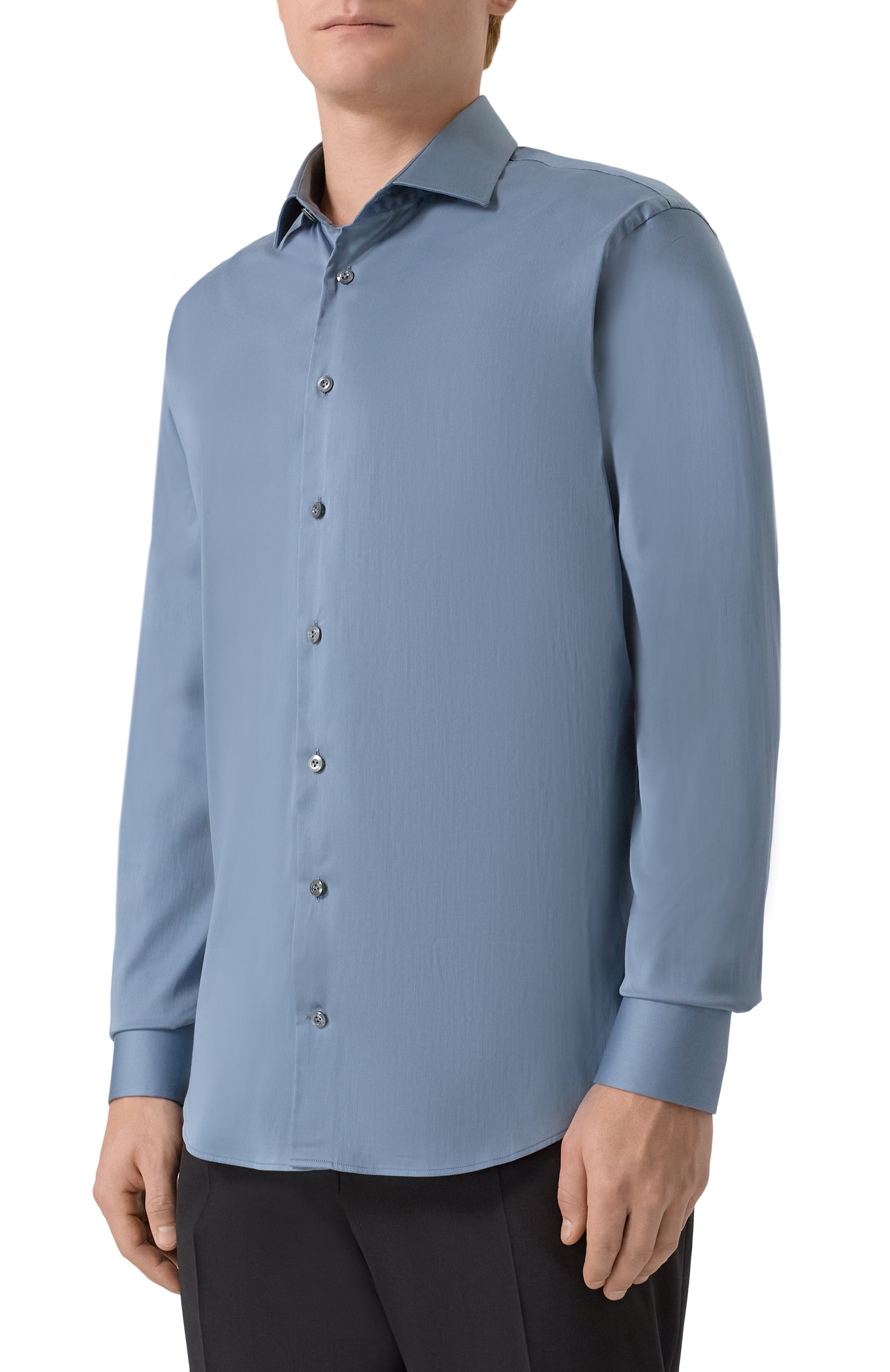 Хлопковая сорочка VAN LAACK голубого цвета по цене 24300 руб., арт. VL-RIK0S-SF/130830/770, фото 3 Хлопковая сорочка VAN LAACK, арт. VL-RIK0S-SF/130830/770, фото 3