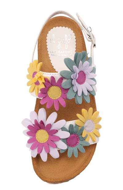 Кожаные сандалии IL GUFO белого цвета по цене 24100 руб., арт. G537/VITELL0 NAPPAC0L0RS/31-34, фото 4 Кожаные сандалии IL GUFO, арт. G537/VITELL0 NAPPAC0L0RS/31-34, фото 4