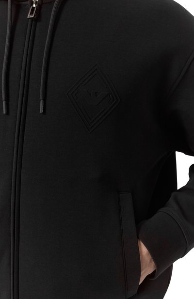 Хлопковая толстовка EMPORIO ARMANI черного цвета по цене 31350 руб., арт. EM001122/AF10013, фото 5 Хлопковая толстовка EMPORIO ARMANI, арт. EM001122/AF10013, фото 5