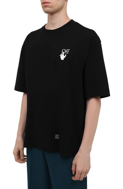 Хлопковая футболка OFF-WHITE, арт. 0MAA120F21JER007, фото 3