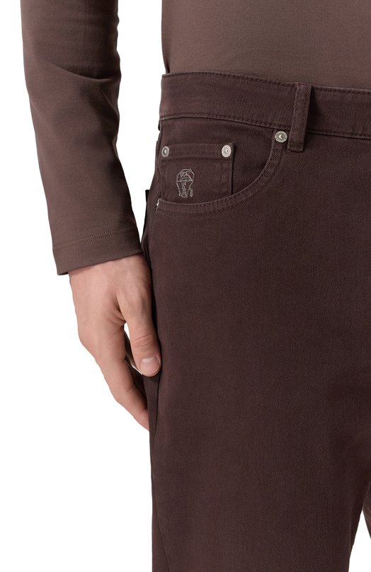 Джинсы Traditional Fit Brunello Cucinelli M277UD3210 Коричневый  M277UD3210 Фото 5