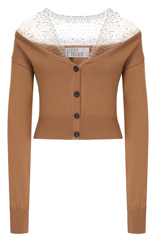 Комбинированный кардиган Giuseppe di Morabito 06PSKNT378XC 16402 Бежевый 06PSKNT378XC 16402