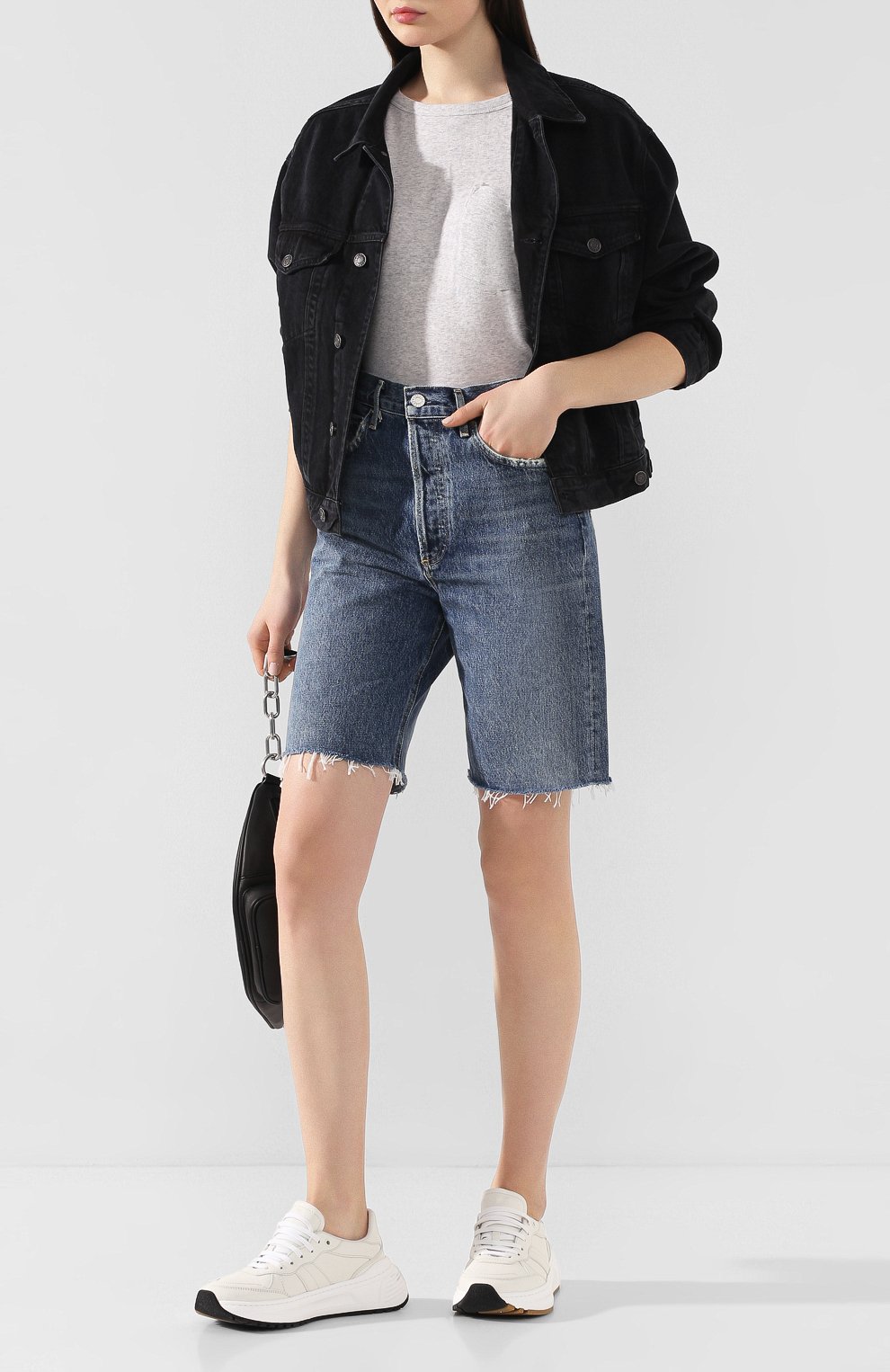 Хлопковая футболка ALEXANDERWANG.T серого цвета по цене 19750 руб., арт. 4CC1201075, фото 2 Хлопковая футболка ALEXANDERWANG.T, арт. 4CC1201075, фото 2