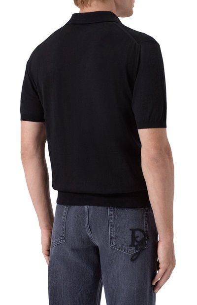 Хлопковое поло KITON черного цвета по цене 133500 руб., арт. UMKX33ZK5, фото 4 Хлопковое поло KITON, арт. UMKX33ZK5, фото 4