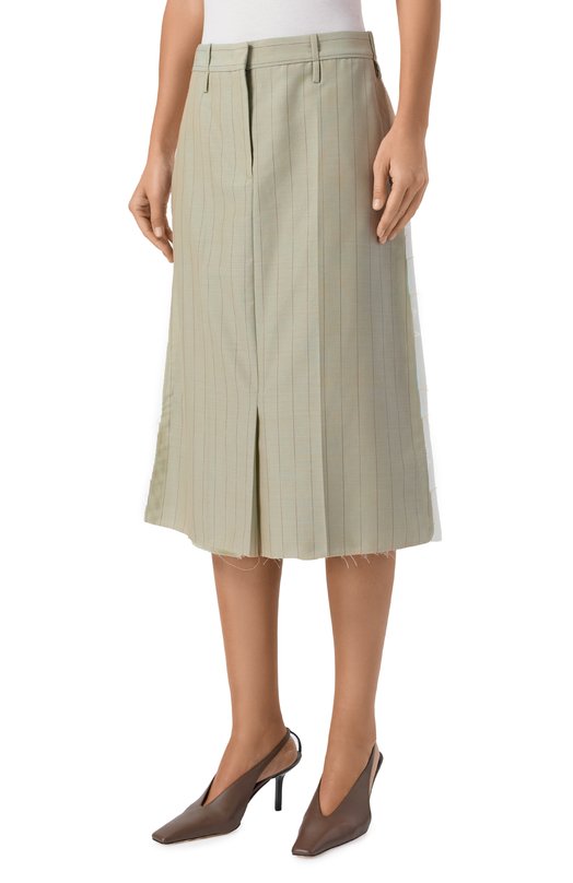 Шерстяная юбка Jil Sander J02MA0332/J40275 Зелёный  J02MA0332/J40275 Фото 3