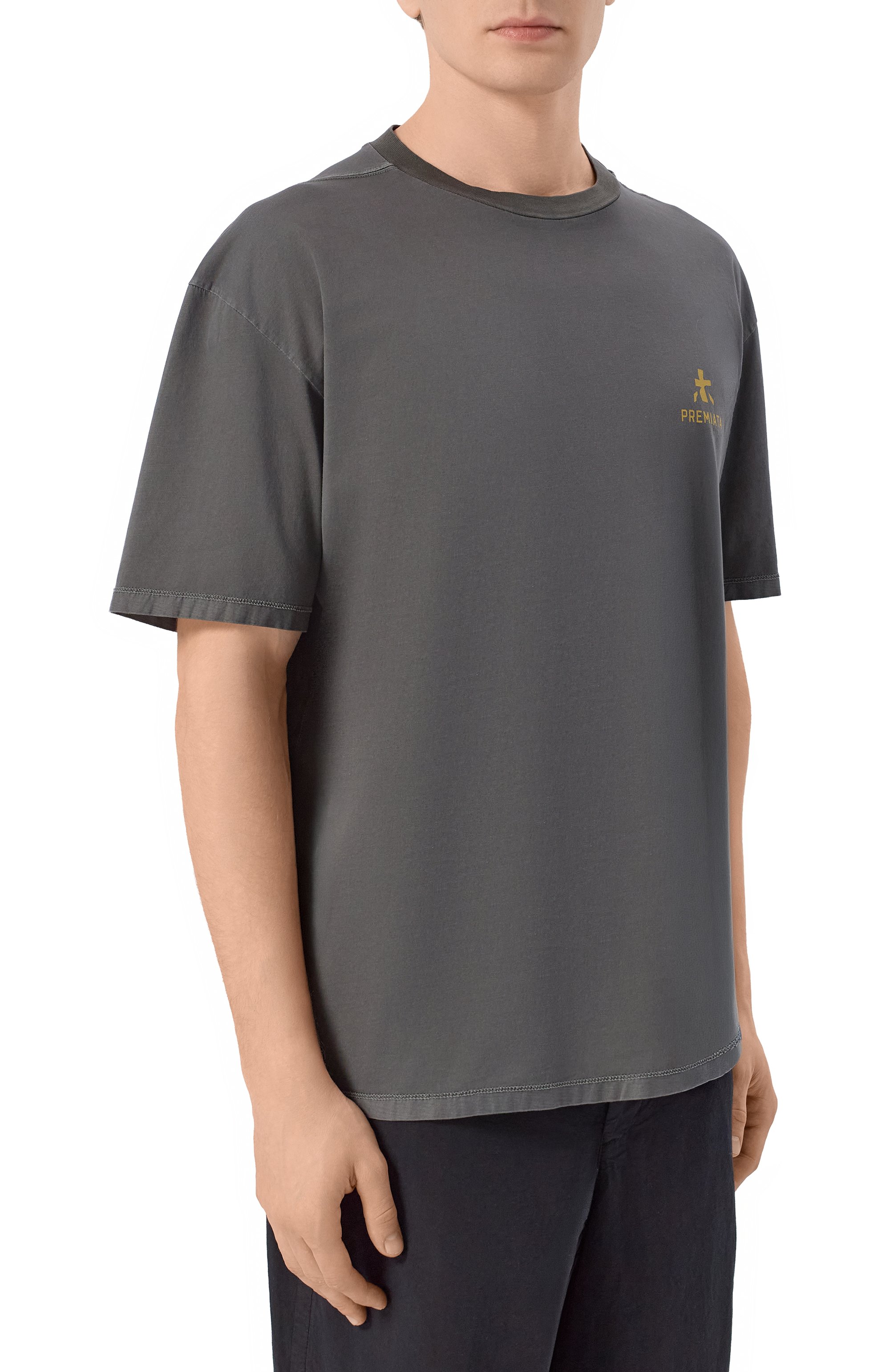 Хлопковая футболка PREMIATA темно-серого цвета по цене 14550 руб., арт. PA1050F0, фото 3 Хлопковая футболка PREMIATA, арт. PA1050F0, фото 3
