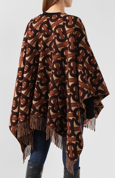 Шерстяное пончо BURBERRY коричневого цвета по цене 167500 руб., арт. 8021873, фото 4 Шерстяное пончо BURBERRY, арт. 8021873, фото 4