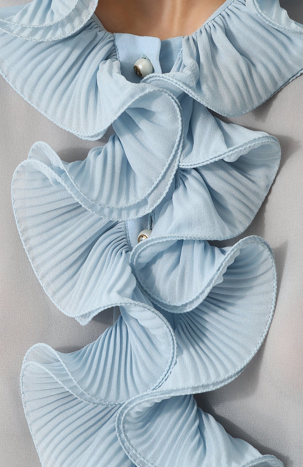 Шелковая прозрачная блуза с оборками GUCCI, арт. 488930/ZHS04, фото 5