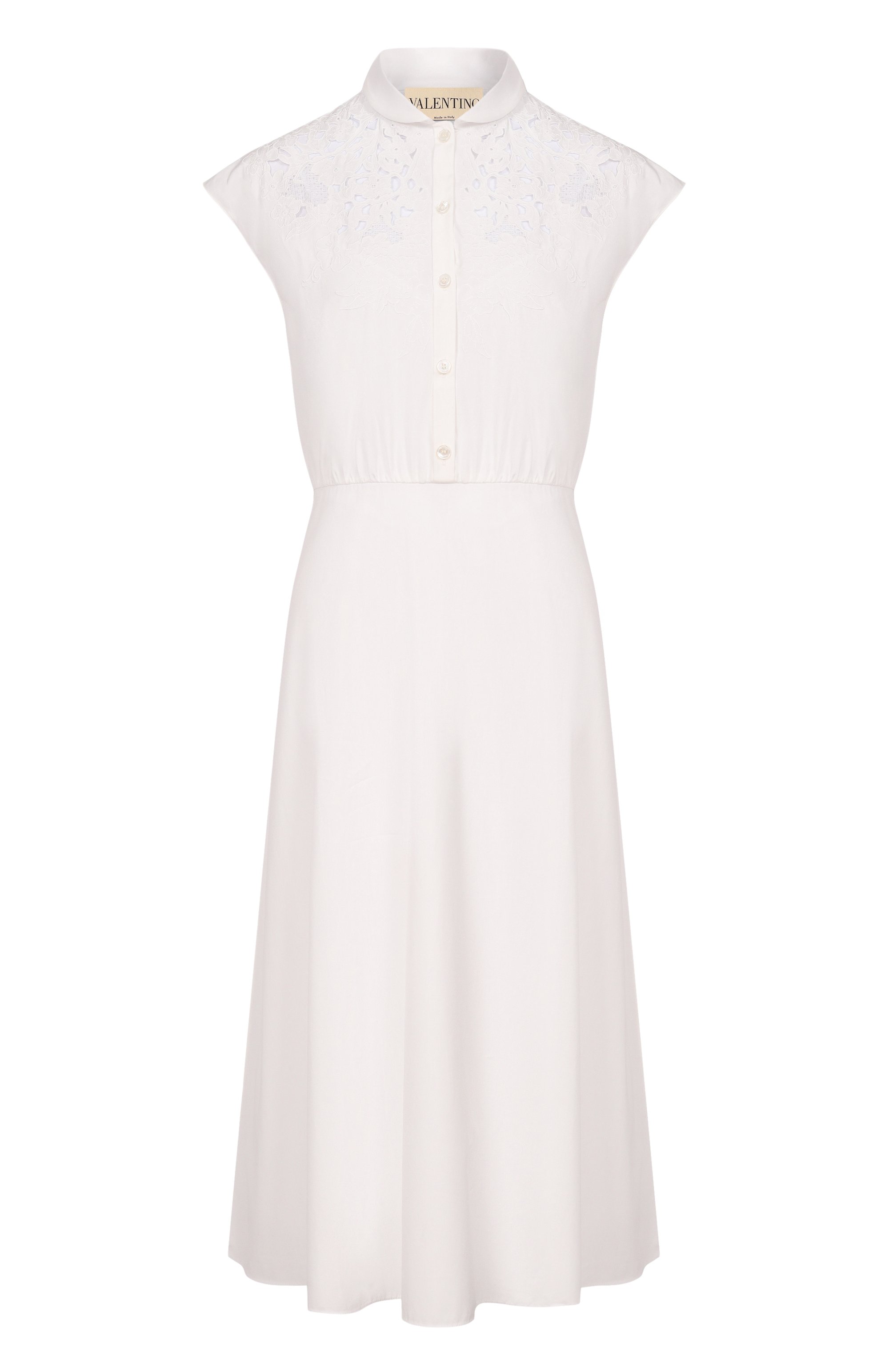 Хлопковое платье VALENTINO белого цвета по цене 414500 руб., арт. 8B3VAJR5/9VN, фото 1 Хлопковое платье VALENTINO, арт. 8B3VAJR5/9VN, фото 1