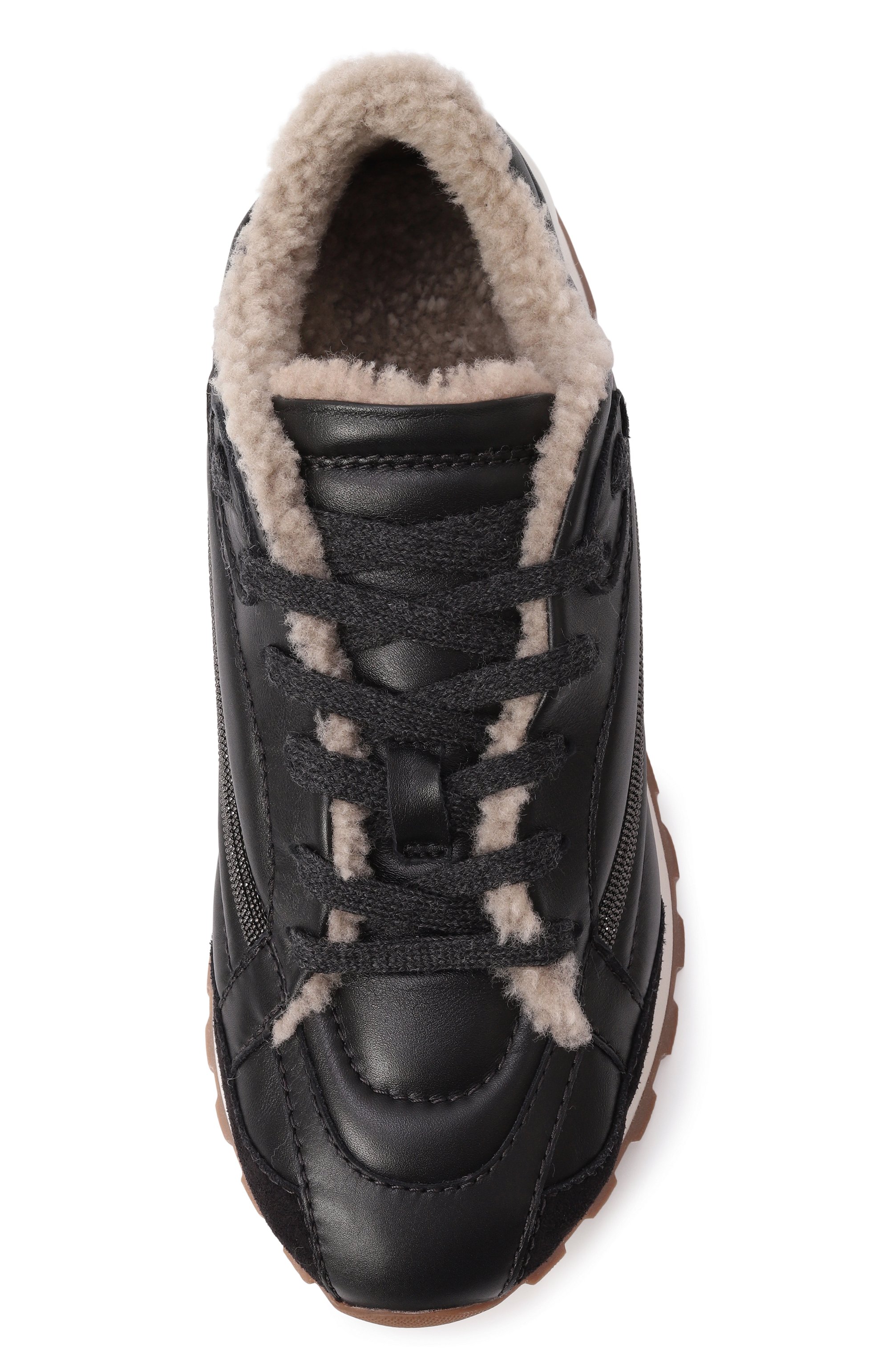 Кожаные кроссовки BRUNELLO CUCINELLI черного цвета по цене 199500 руб., арт. MZSKG2797, фото 6 Кожаные кроссовки BRUNELLO CUCINELLI, арт. MZSKG2797, фото 6