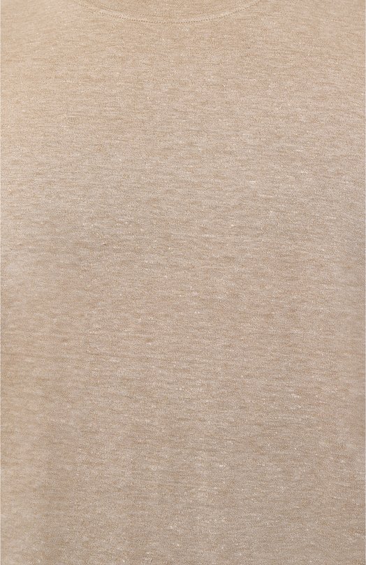 Футболка изо льна и хлопка Brunello Cucinelli MW8351308 Бежевый  MW8351308 Фото 5