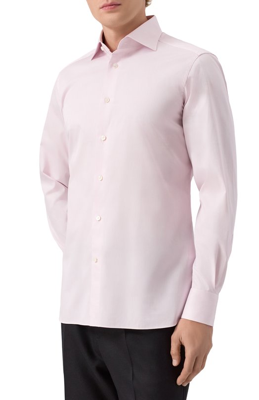 Хлопковая сорочка Zegna 9MS0BA/R801044A8 Розовый  9MS0BA/R801044A8 Фото 3