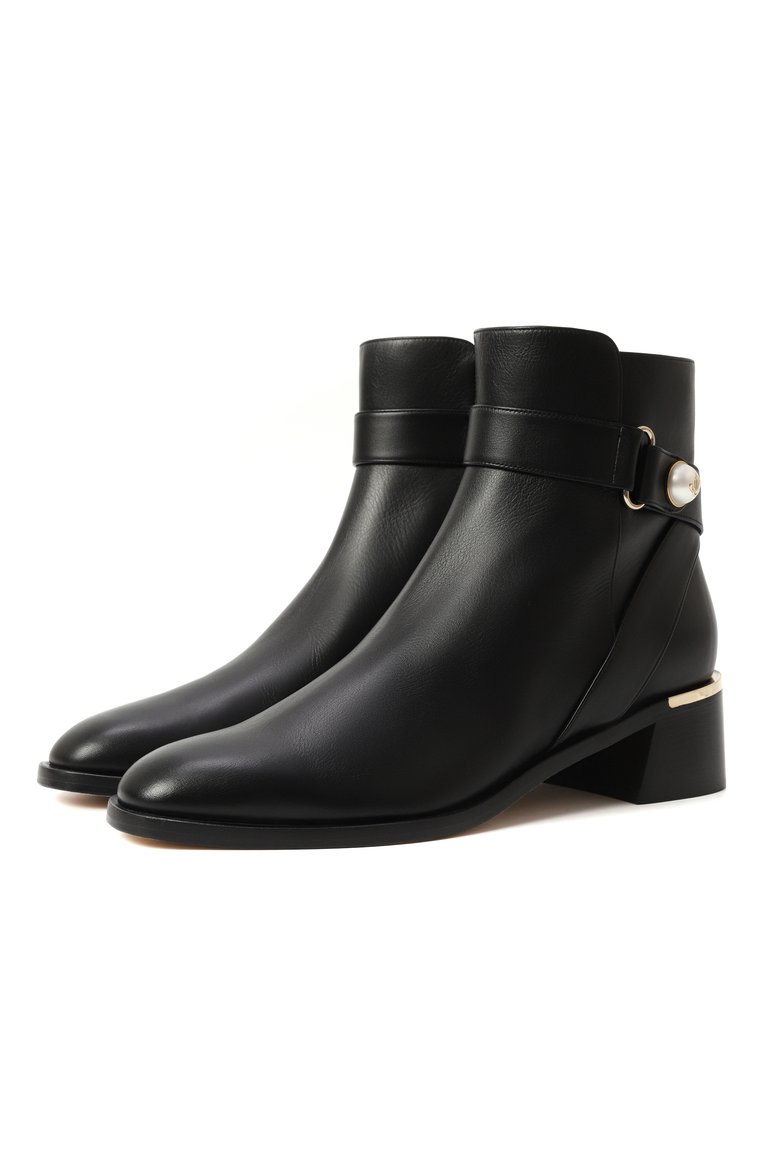 Женские кожаные ботильоны noor 45 JIMMY CHOO черного цвета, арт. N00R 45 | Фото 1 (Подошва: Плоская; Каблук высота: Низкий; Материал внутренний: Натуральная кожа; Материал внешний: Натуральная кожа; Каблук тип: Устойчивый; Материал утеплителя: Без утеплителя)