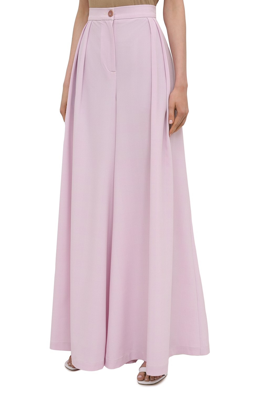 Брюки из вискозы LESYANEBO светло-розового цвета по цене 29000 руб., арт. SS21/Н-455, фото 3 Брюки из вискозы LESYANEBO, арт. SS21/Н-455, фото 3