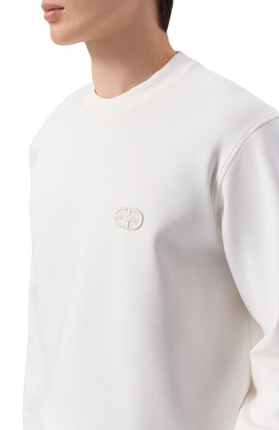 Хлопковый свитшот EMPORIO ARMANI белого цвета по цене 26100 руб., арт. EM004540/AF10013, фото 5 Хлопковый свитшот EMPORIO ARMANI, арт. EM004540/AF10013, фото 5