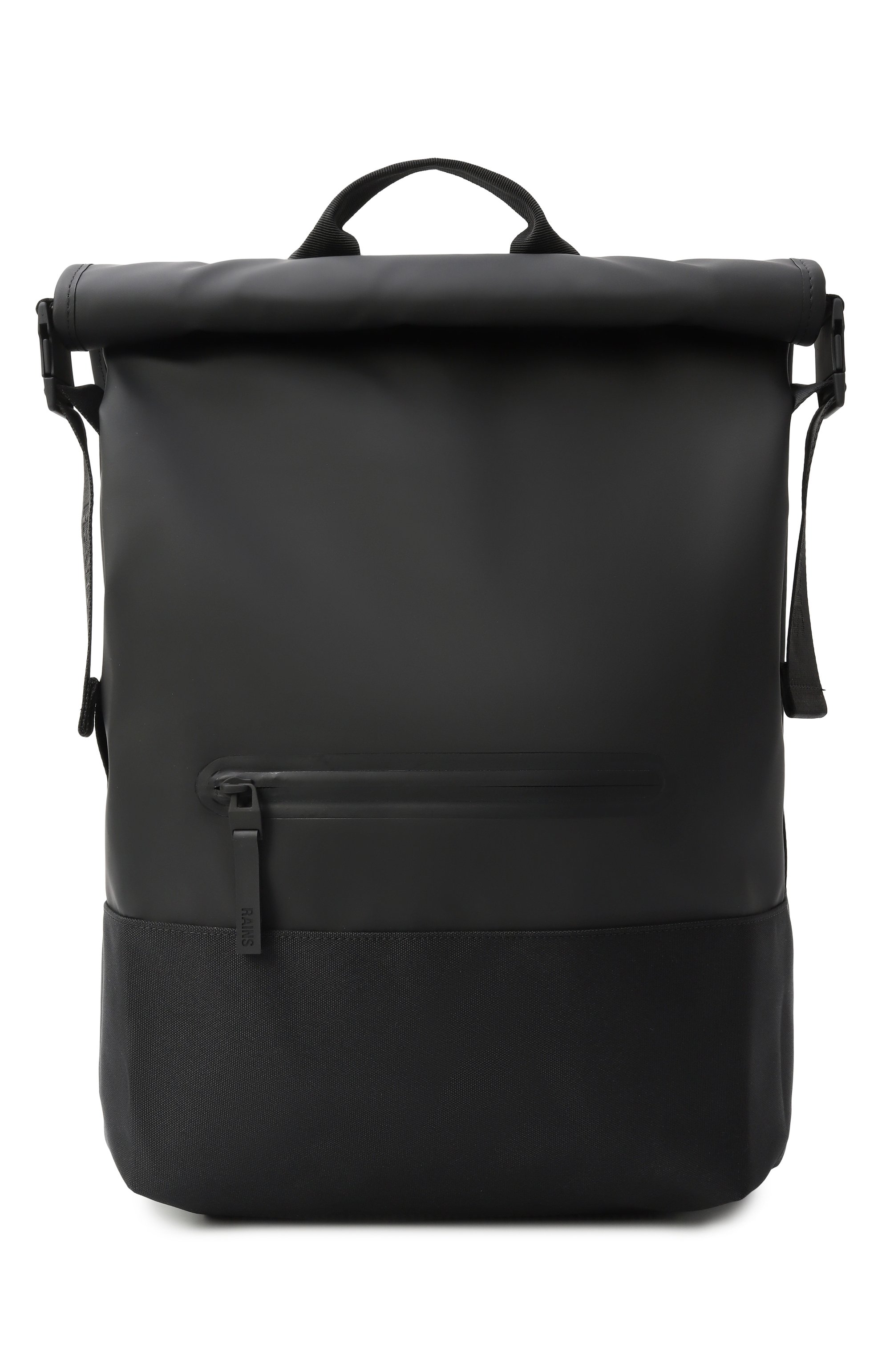 Рюкзак trail rolltop RAINS черного цвета по цене 17550 руб., арт. RA14320, фото 1 Рюкзак trail rolltop RAINS, арт. RA14320, фото 1