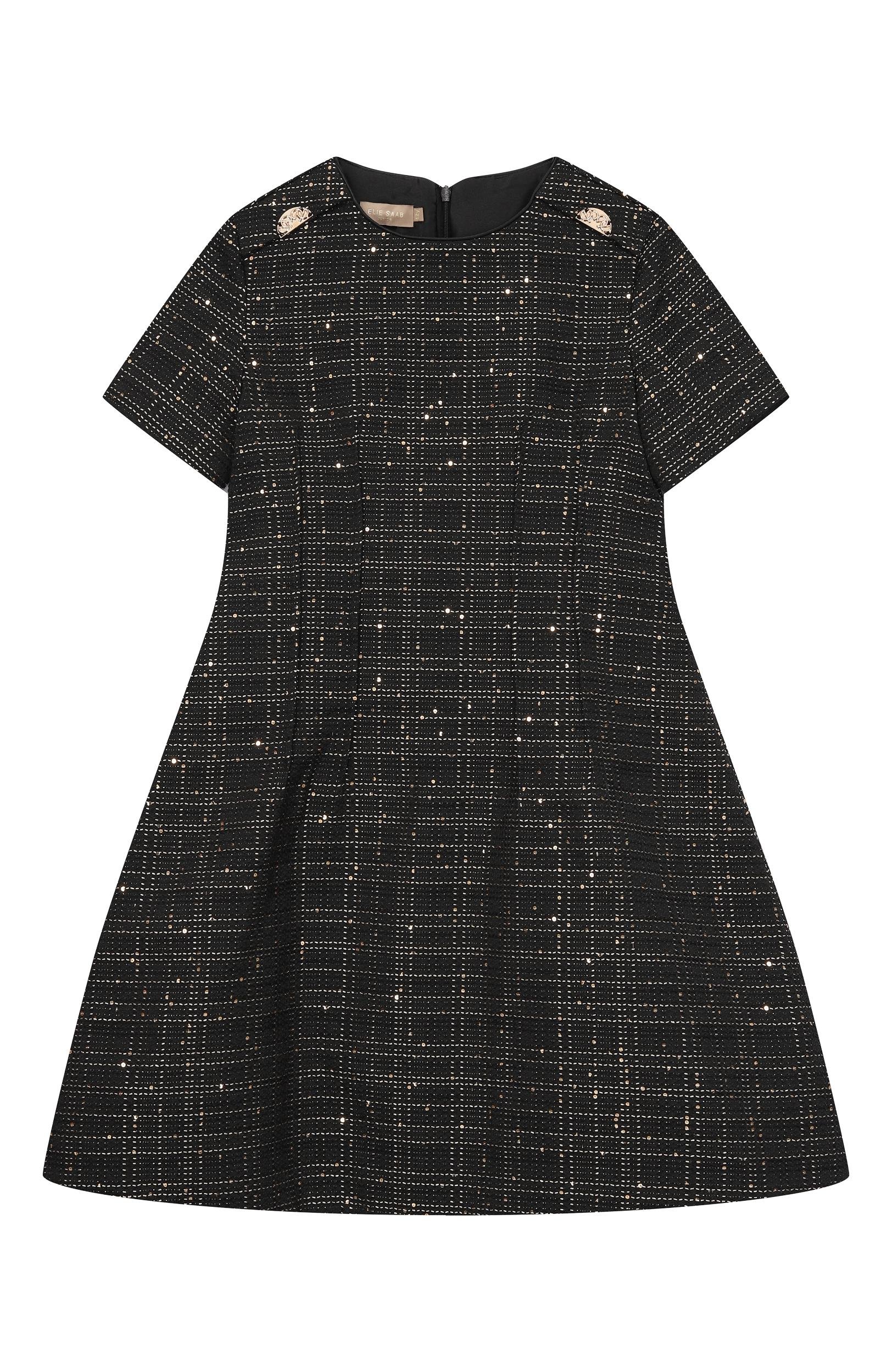 Платье ELIE SAAB JUNIOR черного цвета по цене 73350 руб., арт. EFAB145 V1/TS1045_001, фото 1 Платье ELIE SAAB JUNIOR, арт. EFAB145 V1/TS1045_001, фото 1