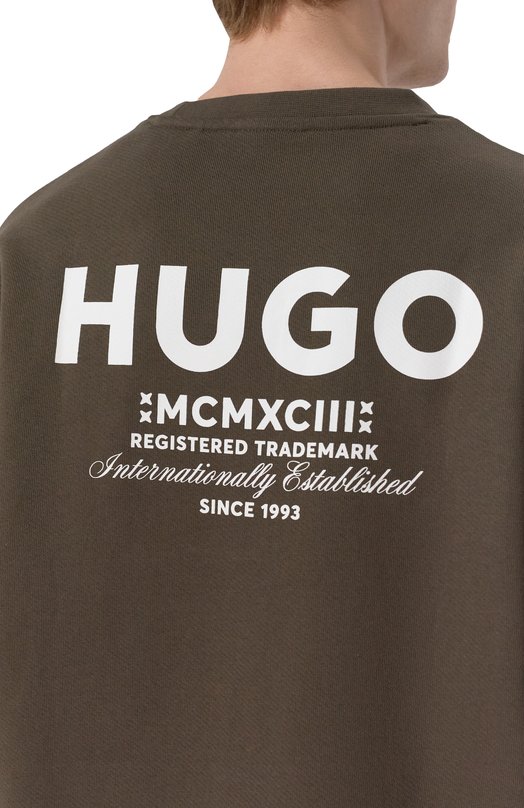 Хлопковый свитшот HUGO Blue 50510732 Коричневый  50510732 Фото 5