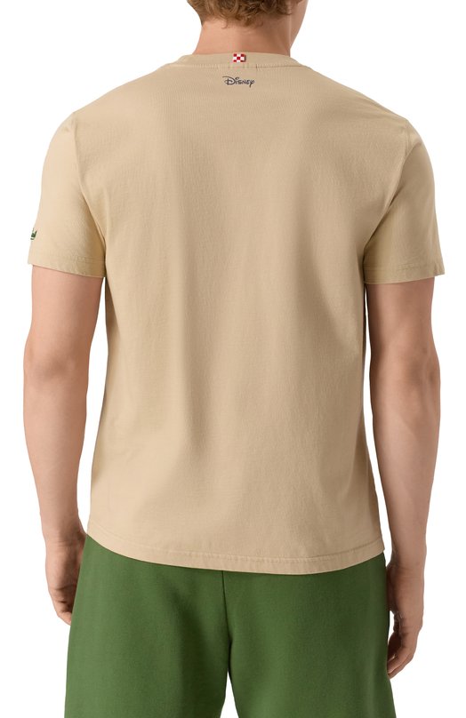 Хлопковая футболка MC2 Saint Barth STBM TSHIRT MAN/02611H Бежевый  STBM TSHIRT MAN/02611H Фото 4