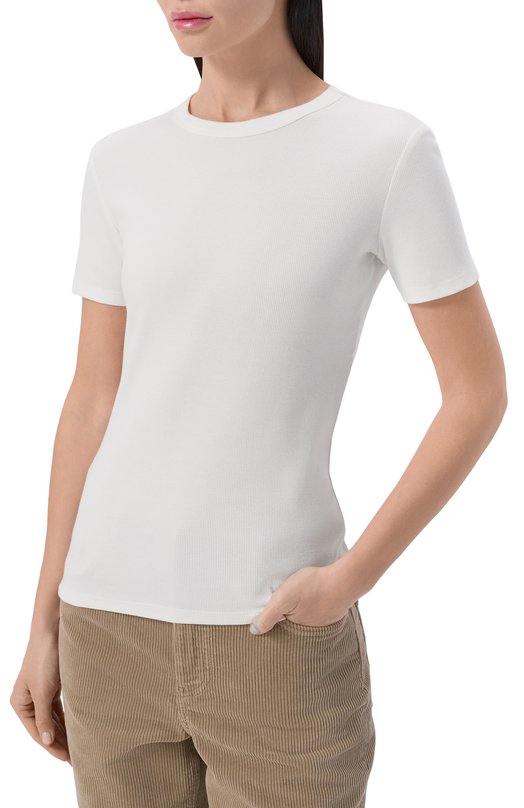 Футболка из хлопка и шелка 12 STOREEZ 137371 Белый  137371 Фото 3