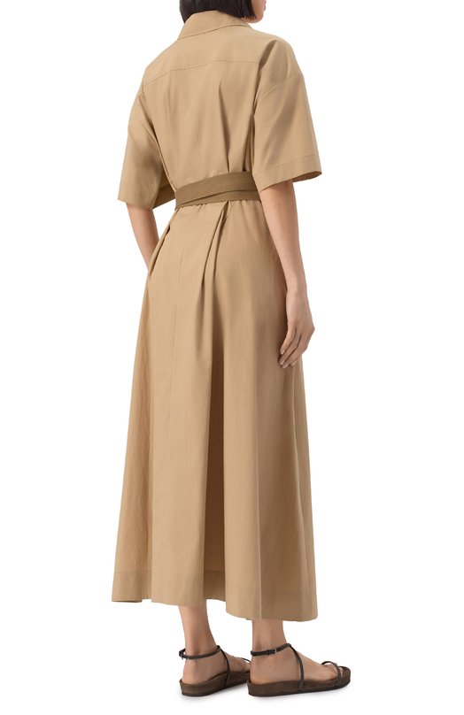 Хлопковое платье Brunello Cucinelli M0H93A5306 Бежевый  M0H93A5306 Фото 4
