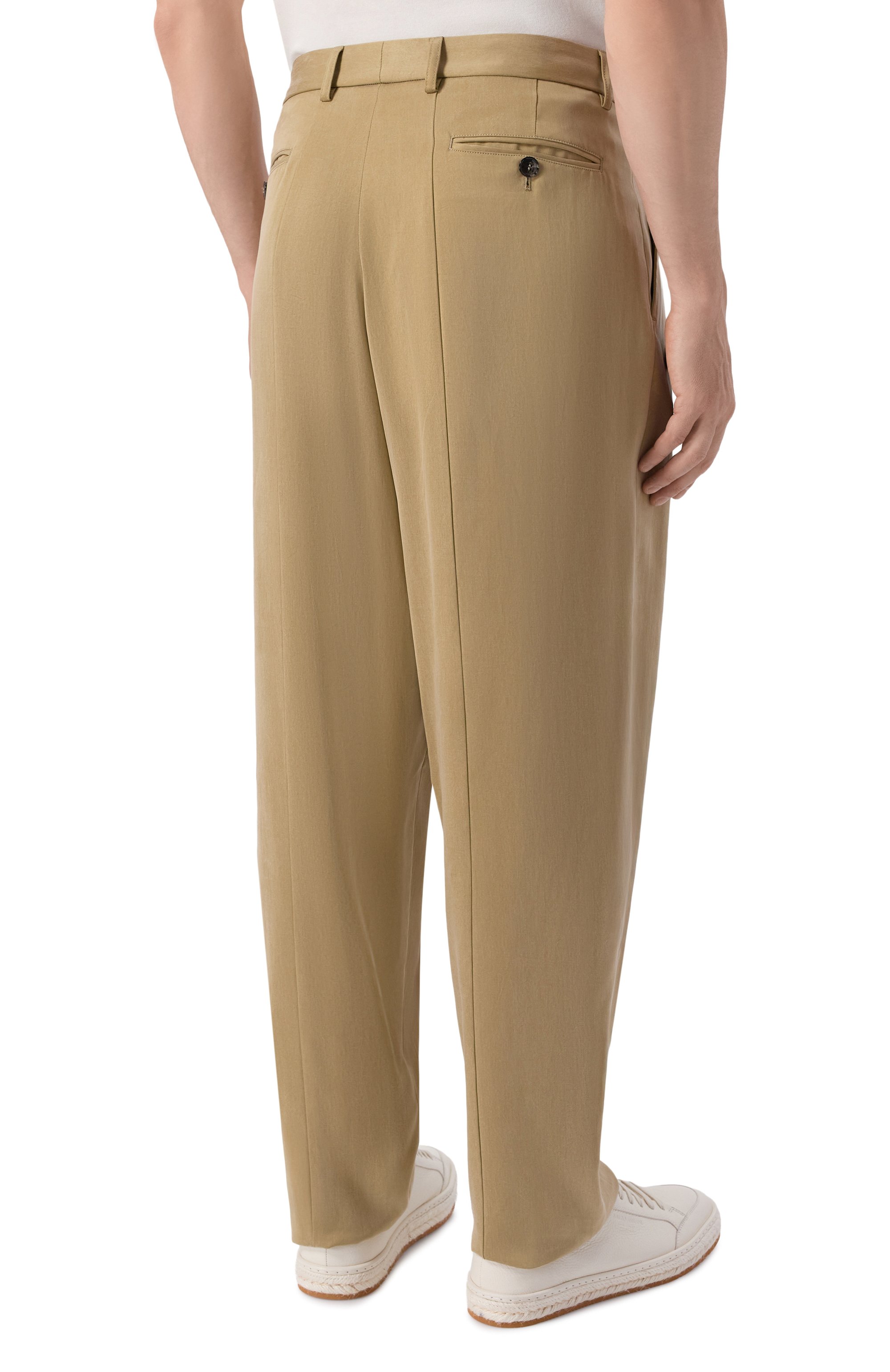 Брюки из лиоцелла GIORGIO ARMANI бежевого цвета по цене 184500 руб., арт. GM004101/TE23086, фото 4 Брюки из лиоцелла GIORGIO ARMANI, арт. GM004101/TE23086, фото 4