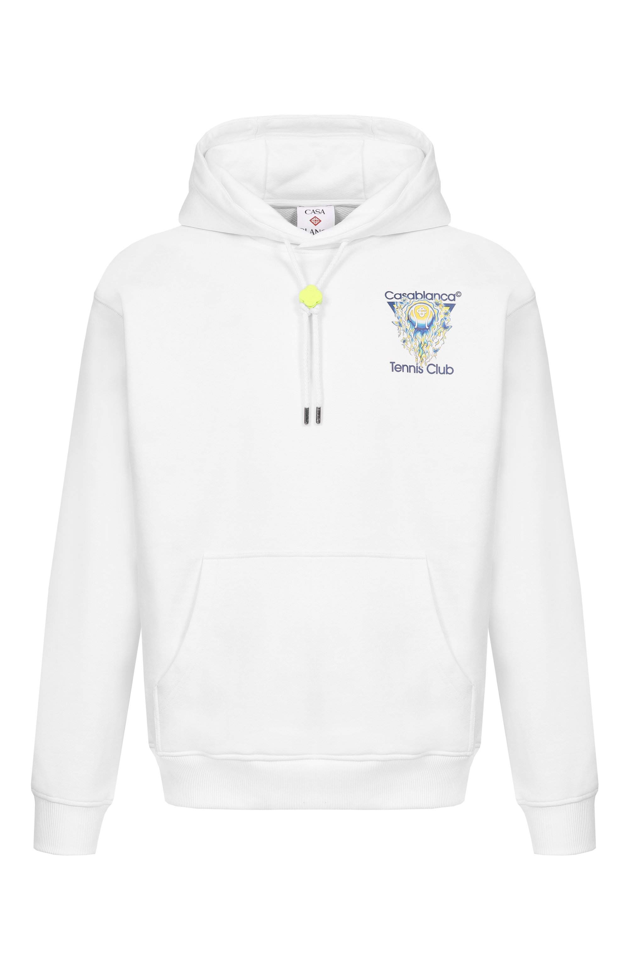 Хлопковое худи CASABLANCA белого цвета по цене 68750 руб., арт. M-SP26-JTP-292-01, фото 1 Хлопковое худи CASABLANCA, арт. M-SP26-JTP-292-01, фото 1