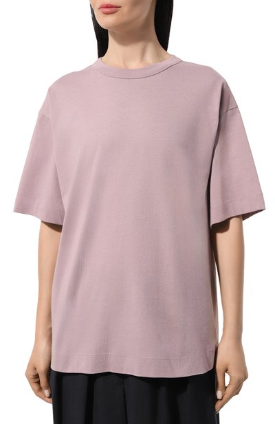 Хлопковая футболка DRIES VAN NOTEN сиреневого цвета по цене 26350 руб., арт. 011102-8600, фото 3 Хлопковая футболка DRIES VAN NOTEN, арт. 011102-8600, фото 3