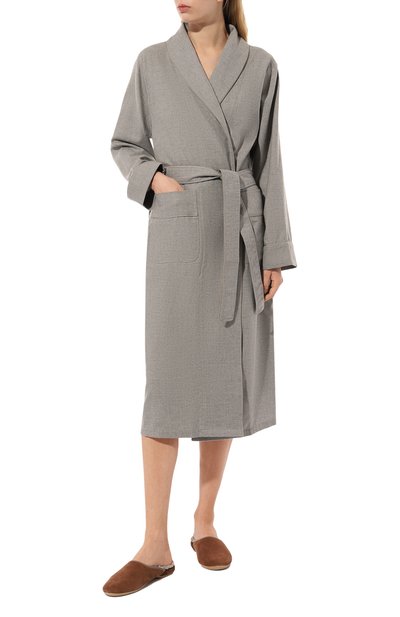 Халат из хлопка и шерсти ZIMMERLI, арт. 4600-13200, фото 2