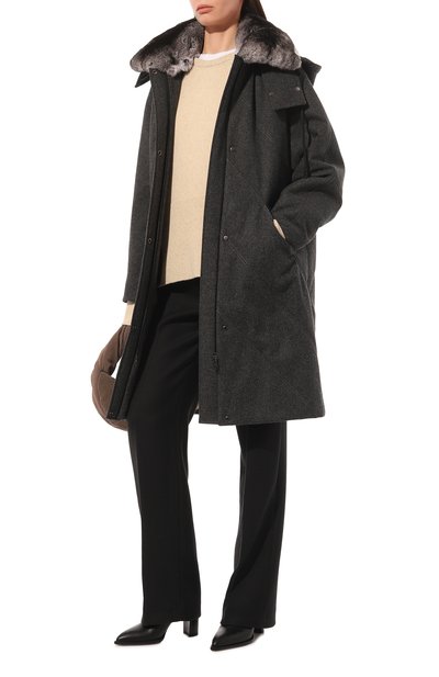 Кашемировое пальто pola с капюшоном из меха шиншиллы FURLAND, арт. 0237804830179200110, фото 2