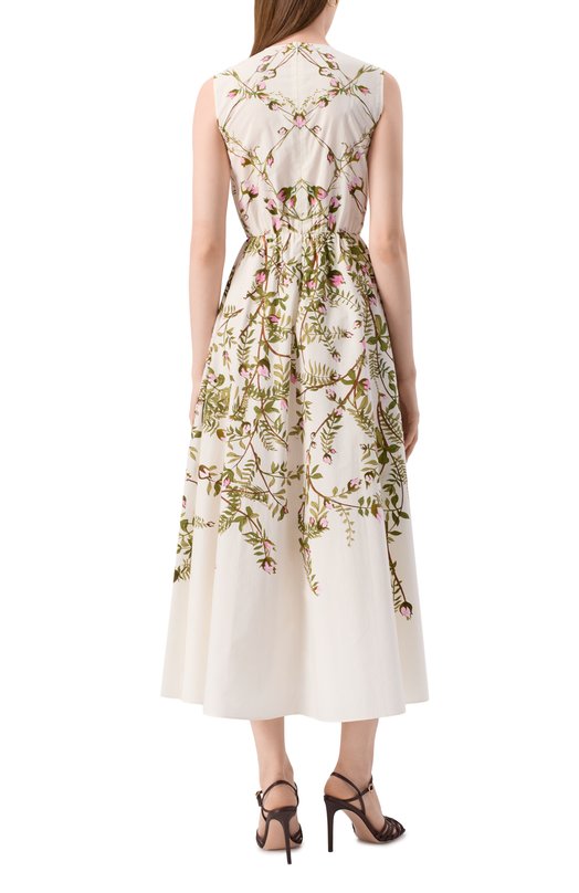 Хлопковое платье Giambattista Valli 25FWPVCA5113/47PRI Кремовый  25FWPVCA5113/47PRI Фото 4