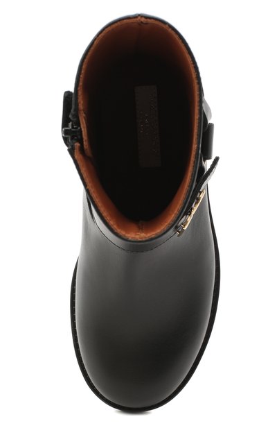 Кожаные ботинки DOLCE & GABBANA черного цвета по цене 47200 руб., арт. D10987/AW998/29-36, фото 4 Кожаные ботинки DOLCE & GABBANA, арт. D10987/AW998/29-36, фото 4