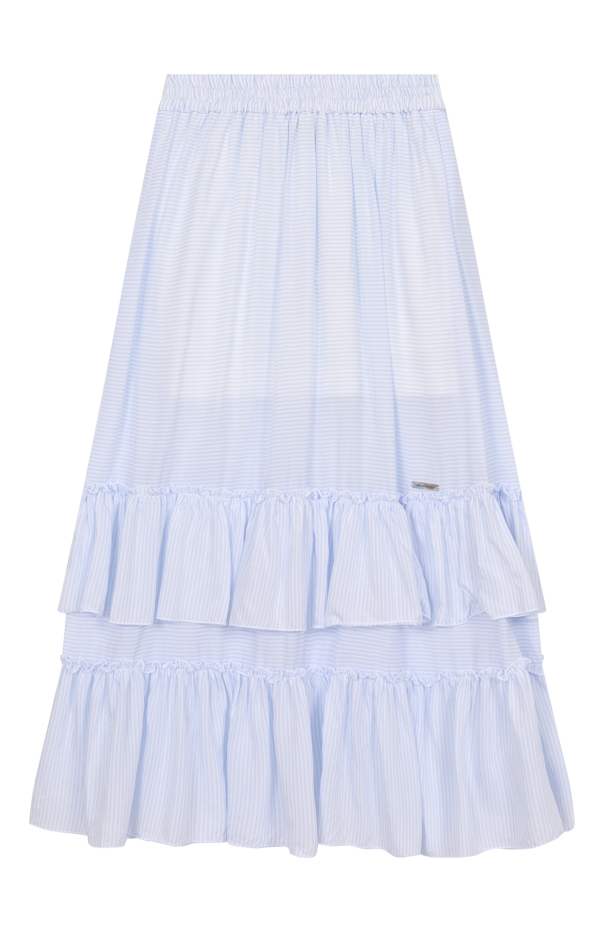 Юбка из вискозы MONNALISA голубого цвета по цене 17550 руб., арт. 41E703, фото 1 Юбка из вискозы MONNALISA, арт. 41E703, фото 1