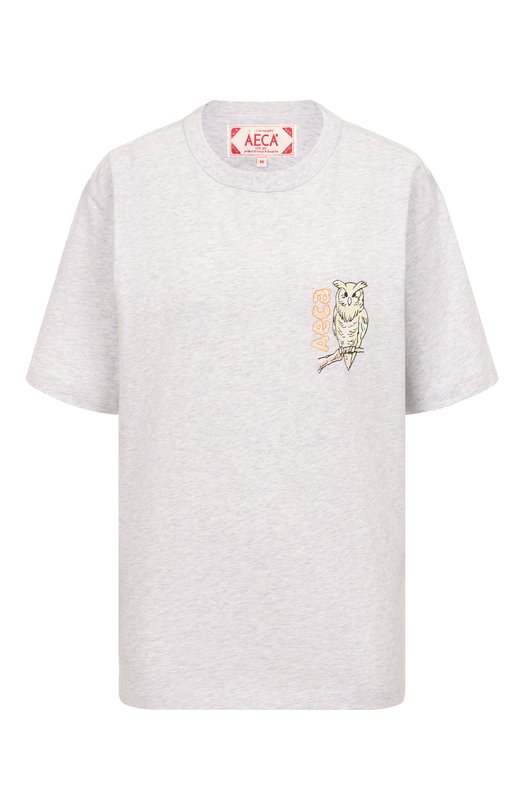Хлопковая футболка AECA WHITE AWCMSSBDTTSOV003C0.LIGHT GREY (M) Серый AWCMSSBDTTSOV003C0.LIGHT GREY (M)