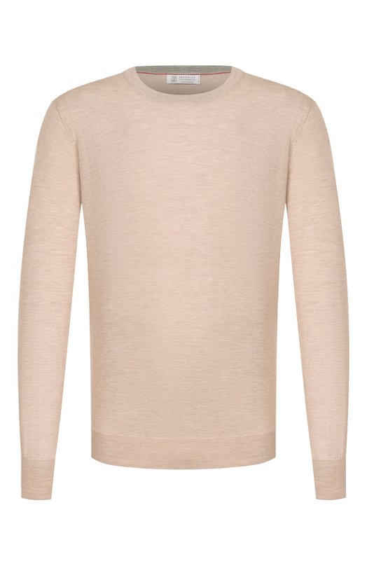 Джемпер из кашемира и шелка Brunello Cucinelli M2300100 Бежевый M2300100
