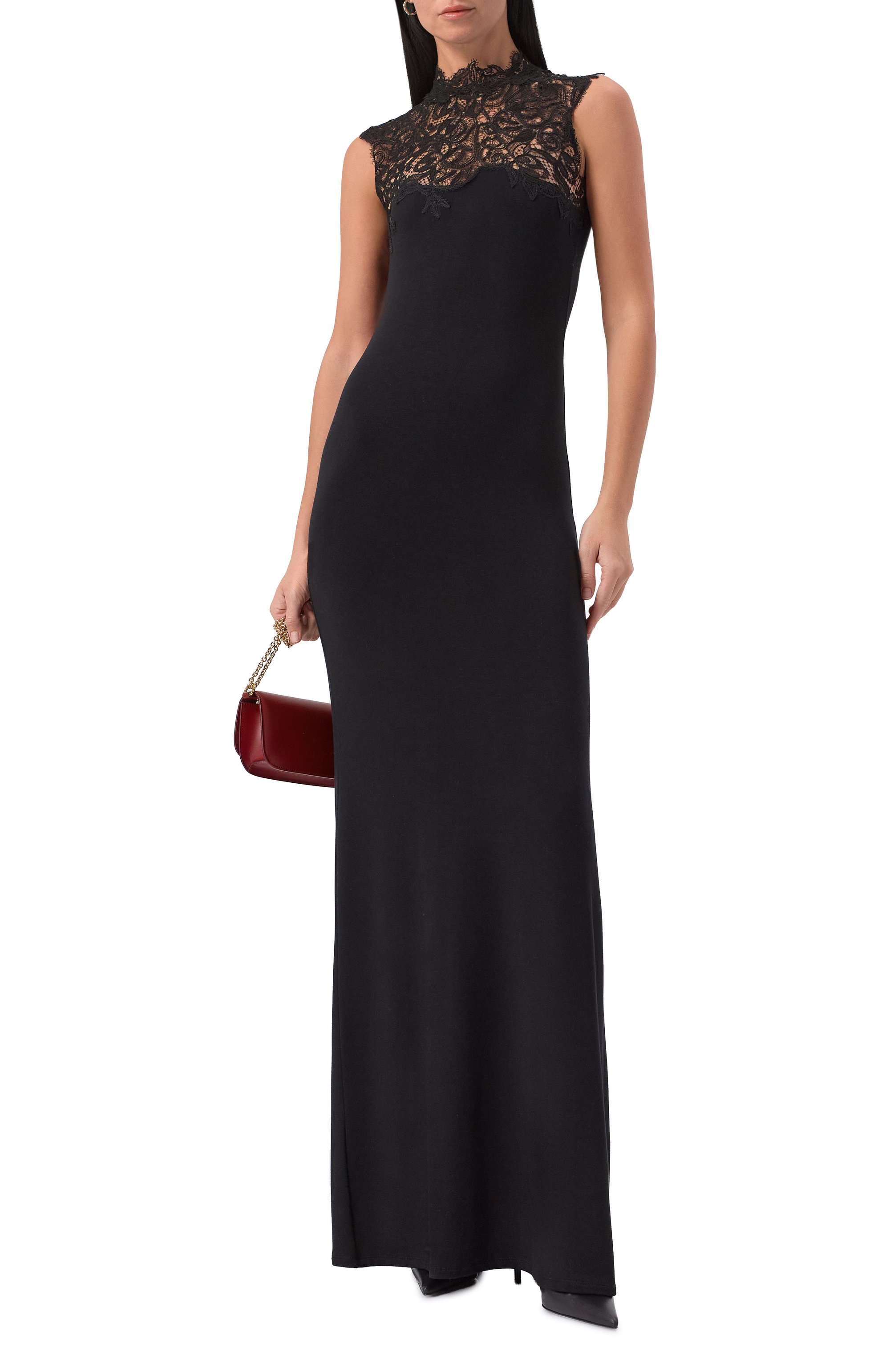 Платье из вискозы ERMANNO SCERVINO черного цвета по цене 94400 руб., арт. D474Q700VQL, фото 2 Платье из вискозы ERMANNO SCERVINO, арт. D474Q700VQL, фото 2