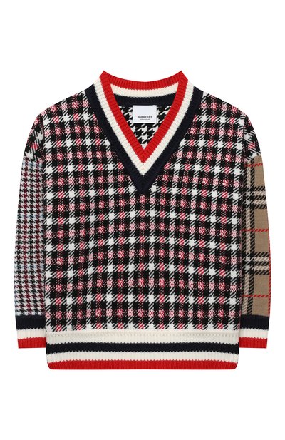 Шерстяной пуловер BURBERRY разноцветного цвета по цене 25350 руб., арт. 8032677, фото 1 Шерстяной пуловер BURBERRY, арт. 8032677, фото 1