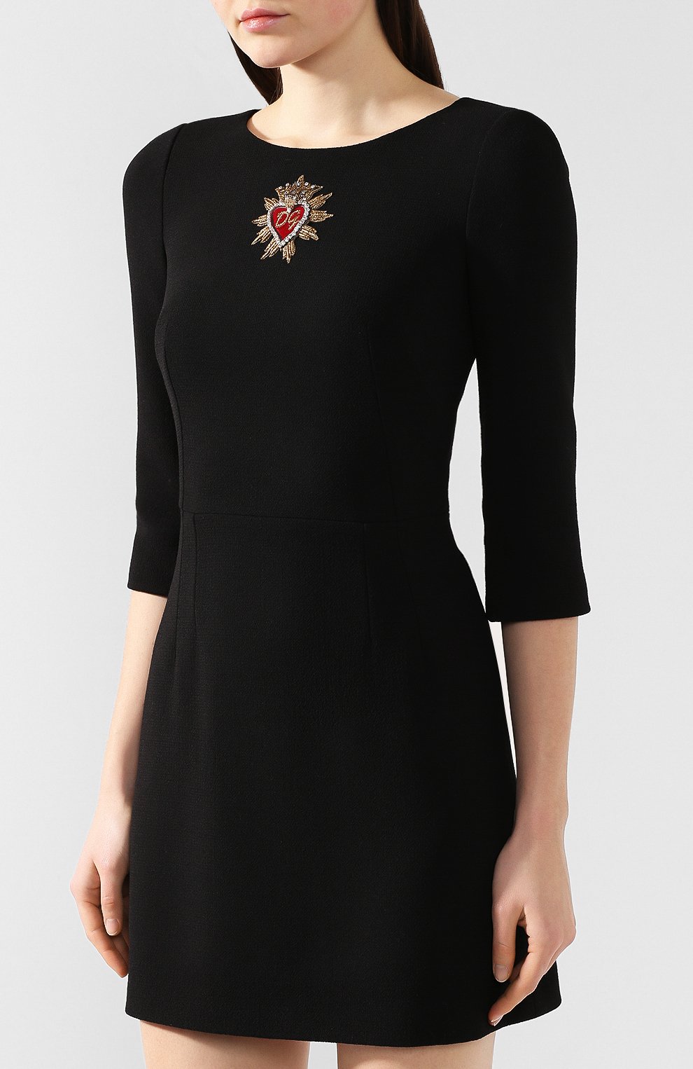 Шерстяное платье DOLCE & GABBANA черного цвета по цене 170000 руб., арт. F68A1Z/FU2TZ, фото 3 Шерстяное платье DOLCE & GABBANA, арт. F68A1Z/FU2TZ, фото 3