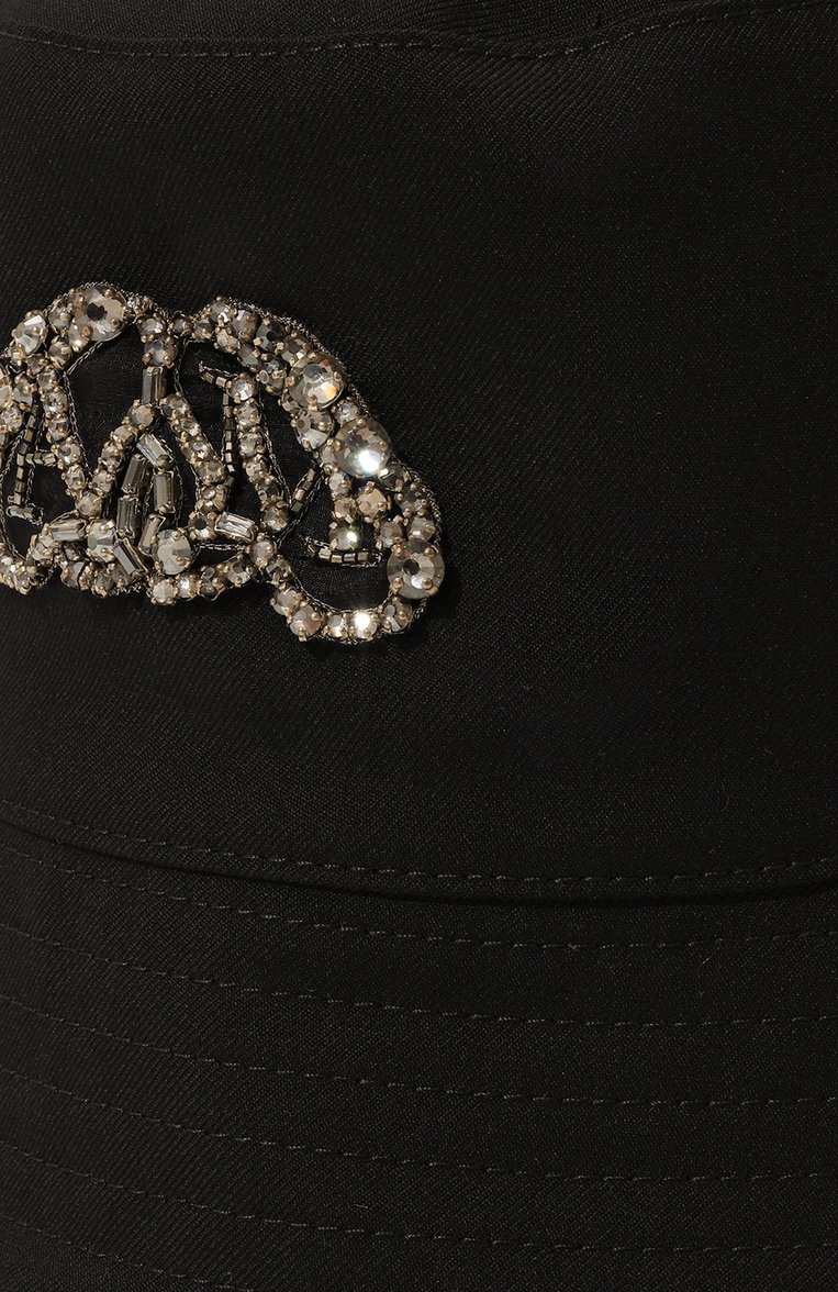 Мужская шерстяная панама ALEXANDER MCQUEEN черного цвета, арт. 775923/4225Q | Фото 4 (Материал: Текстиль, Шерсть; Нос: Не проставлено)