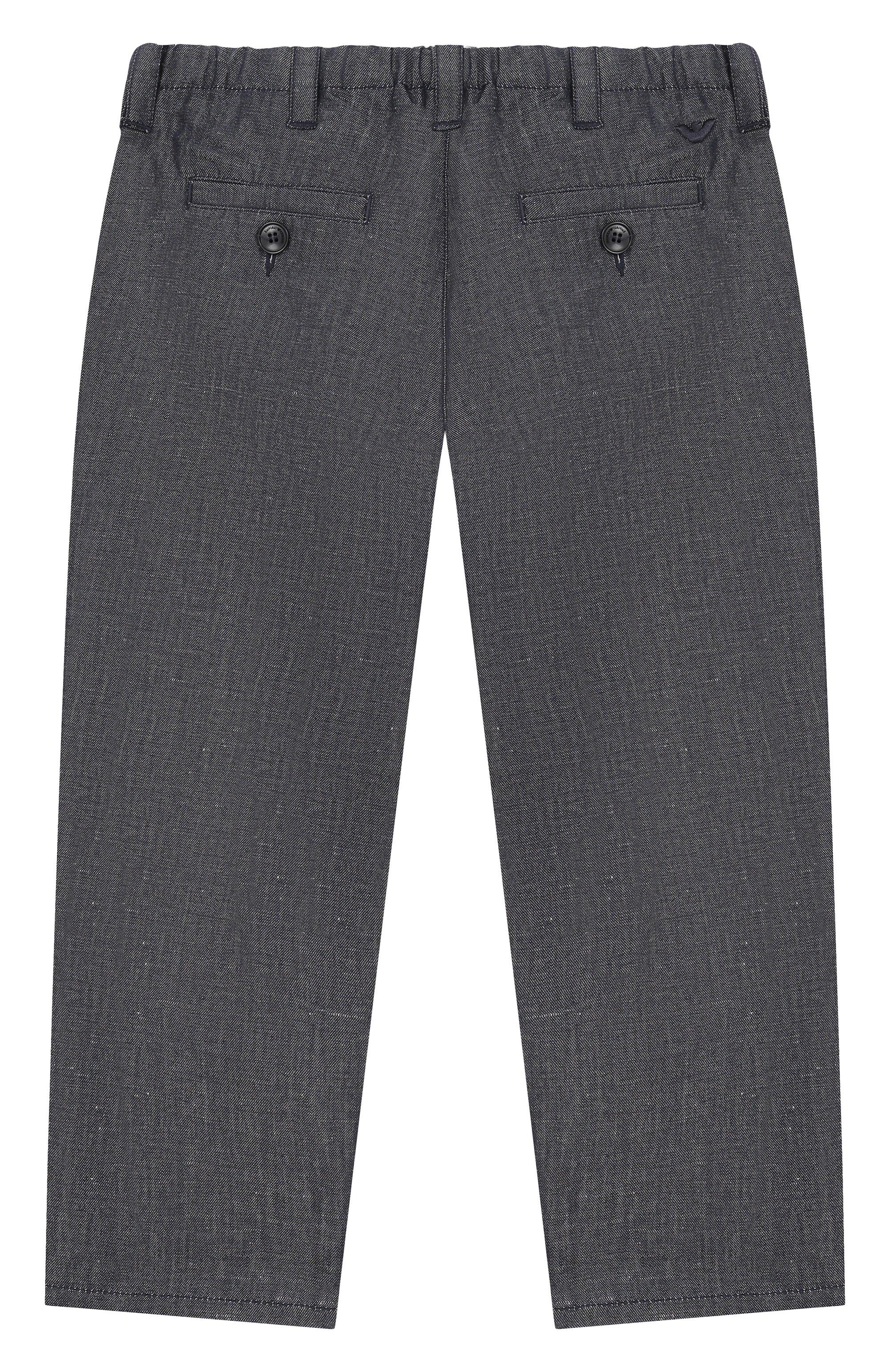 Брюки из хлопка и льна EMPORIO ARMANI, арт. EB000929/AF20964, фото 2