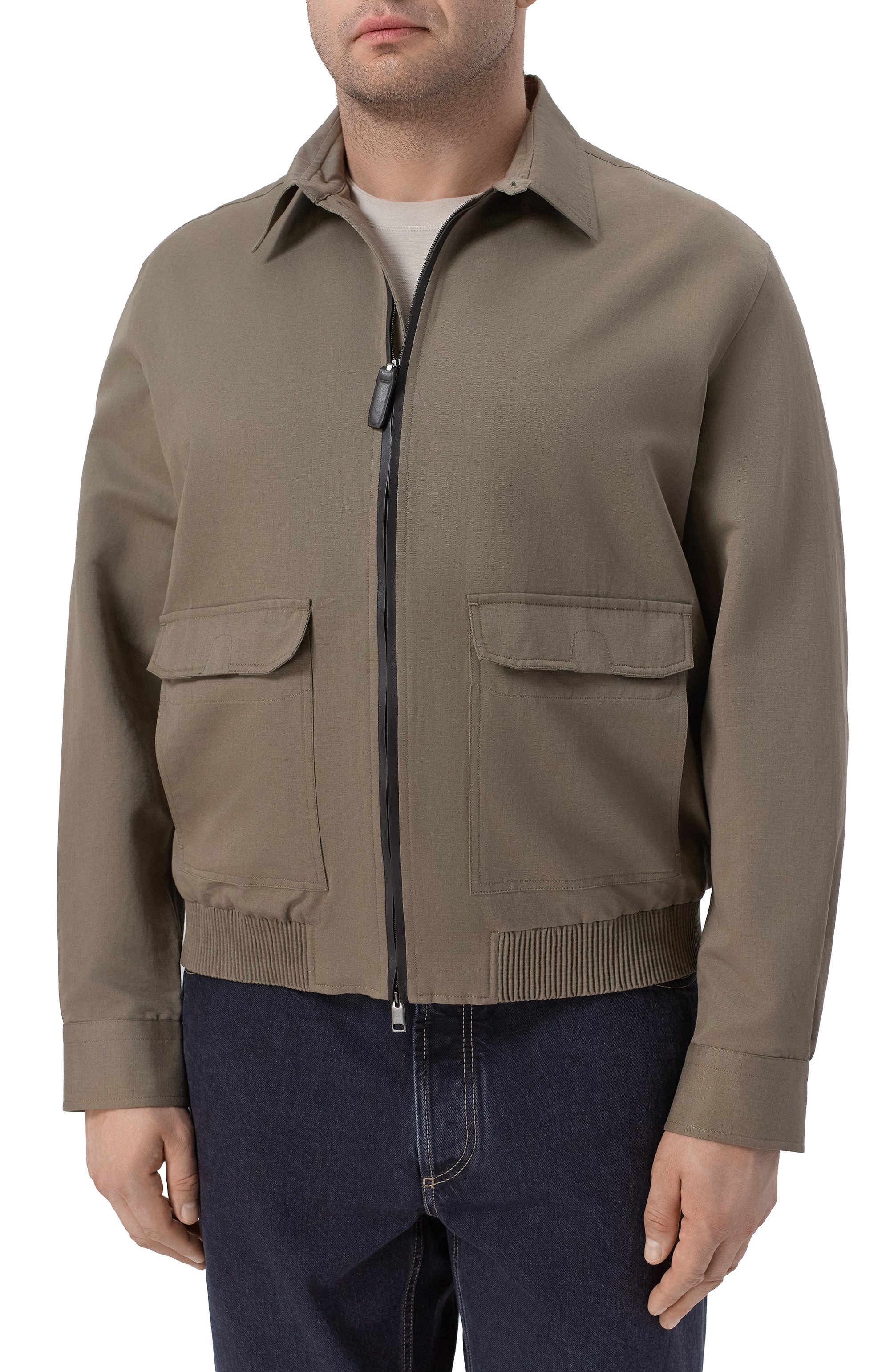 Бомбер изо льна и хлопка BRIONI, арт. PA106/SL_LS/WF/0L/P9111, фото 3