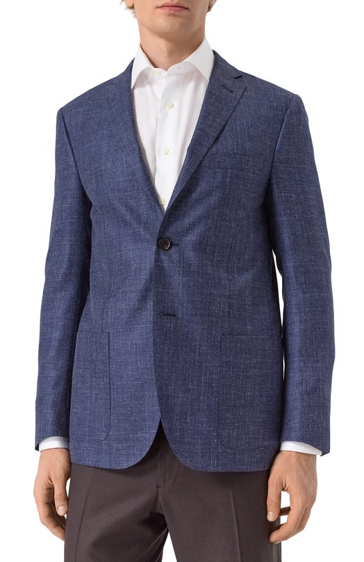 Пиджак из шерсти и шелка Corneliani 25X002-2518289 Синий  25X002-2518289 Фото 4